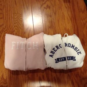 Two Abercrombie size adult small zip up hoodies.