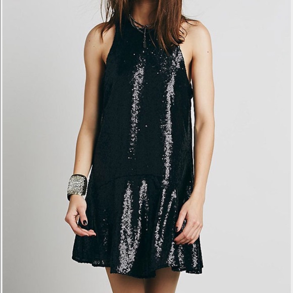 Black sequin free people dress! Never worn