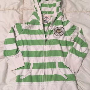 VS Pink hooded 3/4 sleeve zip up hoodie