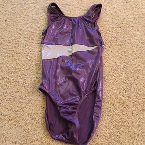 Purple and White Gymnastics Leotard