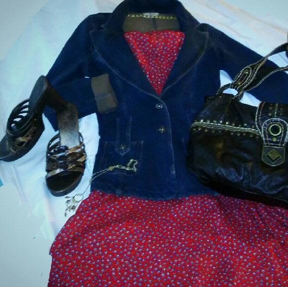 Blue stretch  lined Blazer. Size med.