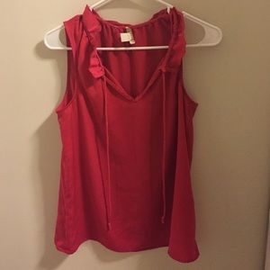 JCrew size 4 ruffle neck pink blouse