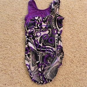 Black and Purple Swirl Gymnastics Leotard