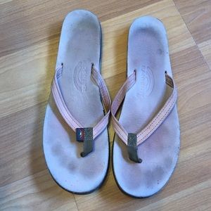 Light Pink Rainbow Flip Flops