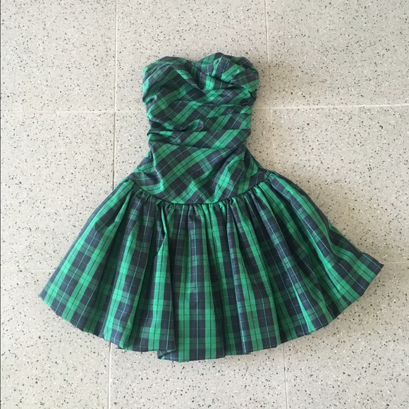 Plaid Green Cocktail Dress Size 3