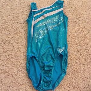 Blue and White Gabby Douglas Gymnastics Leotard