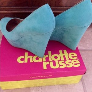 Suede Mint Wedges