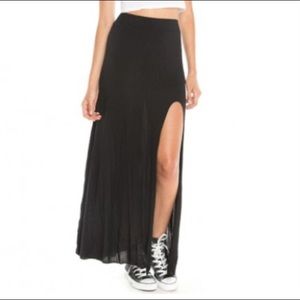 NWT BM Black Cotton Maxi Skirt with Slit