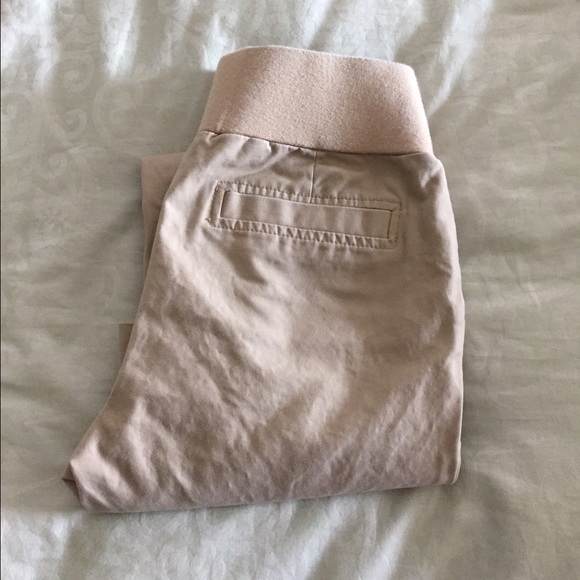 Khaki maternity work pants