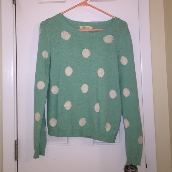 Forever 21 teal polka dot sweater