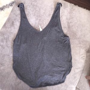 Dark grey stripe loose Lululemon tank top