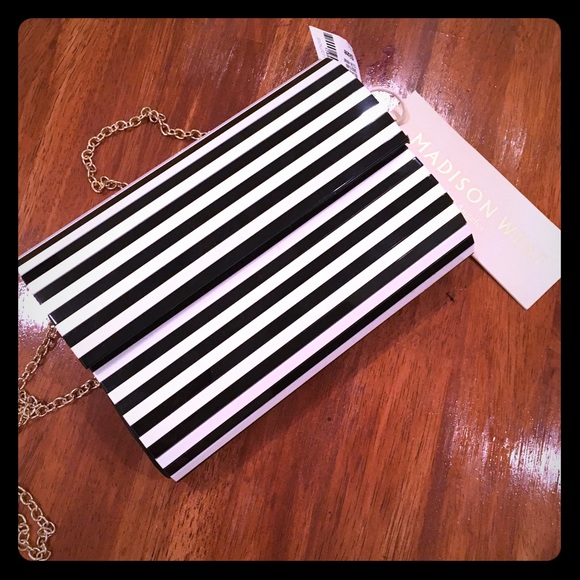 Madison West black and white purse