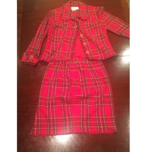 Red/plaidish dress suit