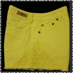 Bright Yellow girls denim shorts.💛