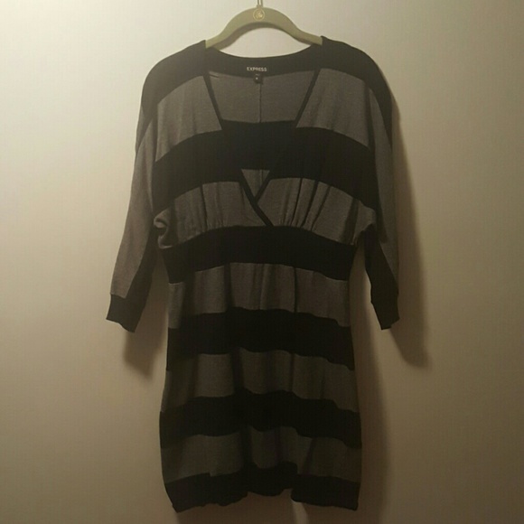 Express striped sweater tunic dress M