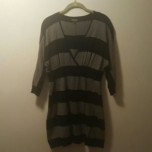 Express striped sweater tunic dress M