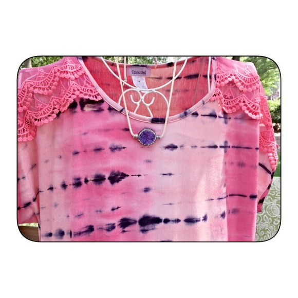 pink/navy plus size tie dye top! - Picture 3 of 4