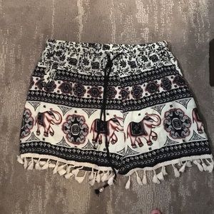 flowy shorts with tassels