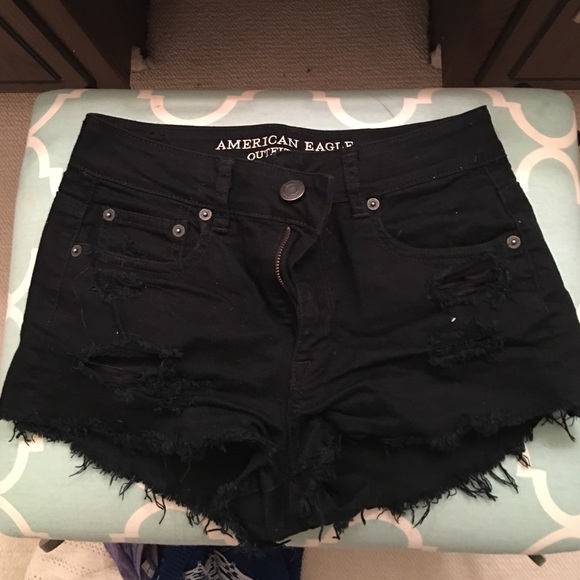 Black jean shorts