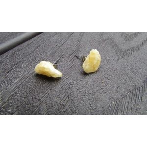 Sterling silver honey comb calcite stud earrings