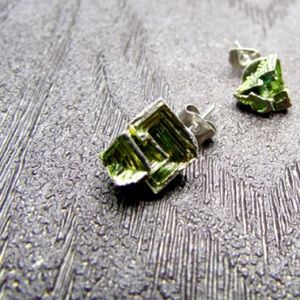 Bismuth sterling silver crystal studs