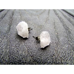 Rosequart crystal stud earring in sterling silver