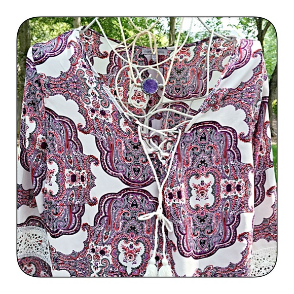 stunning boho plus size blouse! - Picture 2 of 4