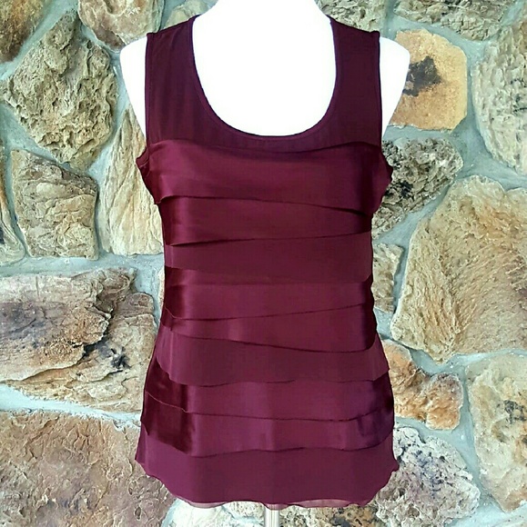 SALE   Liz Claiborne Maroon Ruffled Tank Top