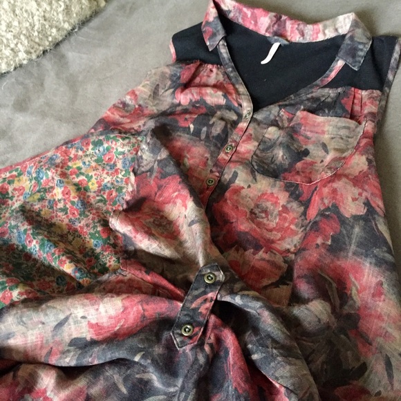 Free People HiLow Sleeveless Floral Dress NWOT