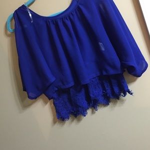 Blue blouse/ crop top