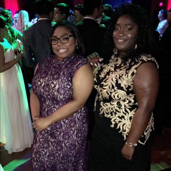 Black & Gold Prom Dress - Picture 2 of 4