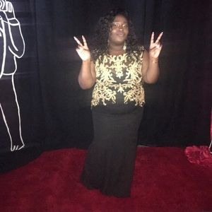 Black & Gold Prom Dress