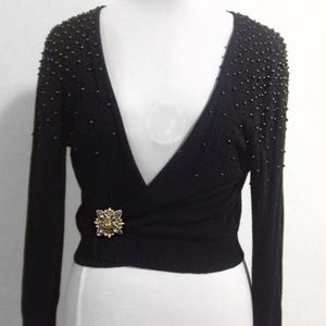 Black Beaded Cardigan