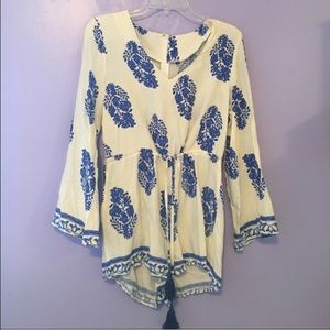 Beautiful cream and blue romper