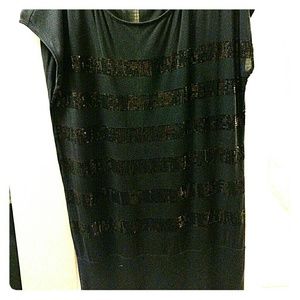 Black Express sequined shirt dress