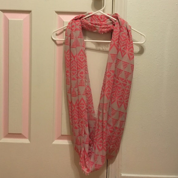Pink and light grey infinity scarf!