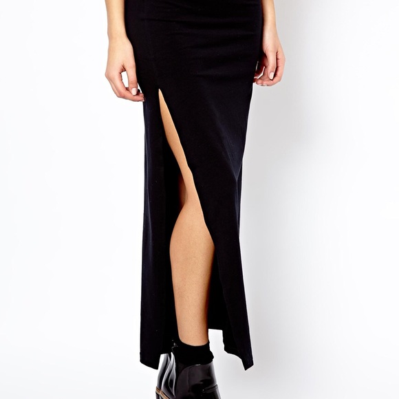 American Apparel Side Slit Maxi Skirt