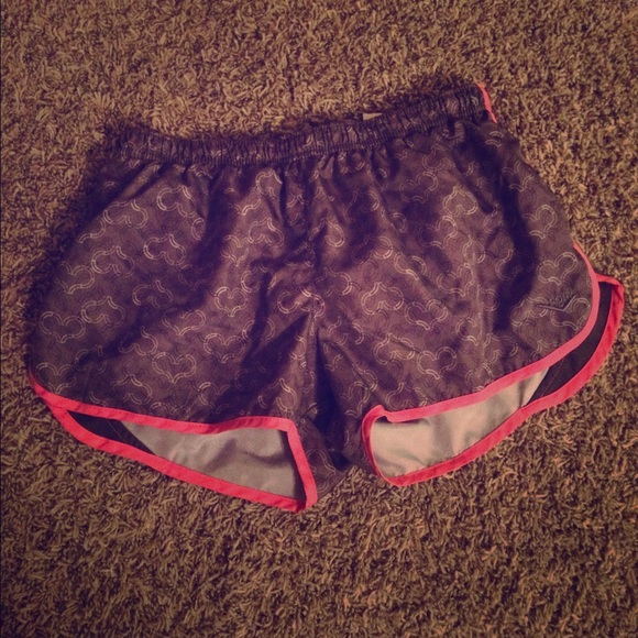 Grey and pink running shorts