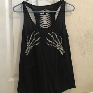 Skeleton hands tank top