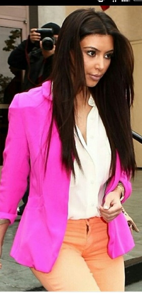 Magenta Pink 1 Button Blazer