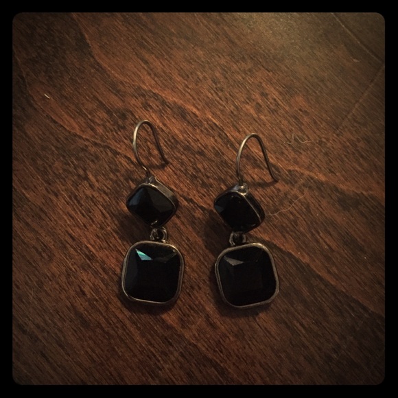 Black stone earrings