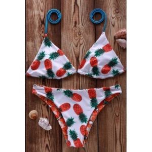 Pineapple Print Reversible Bikini