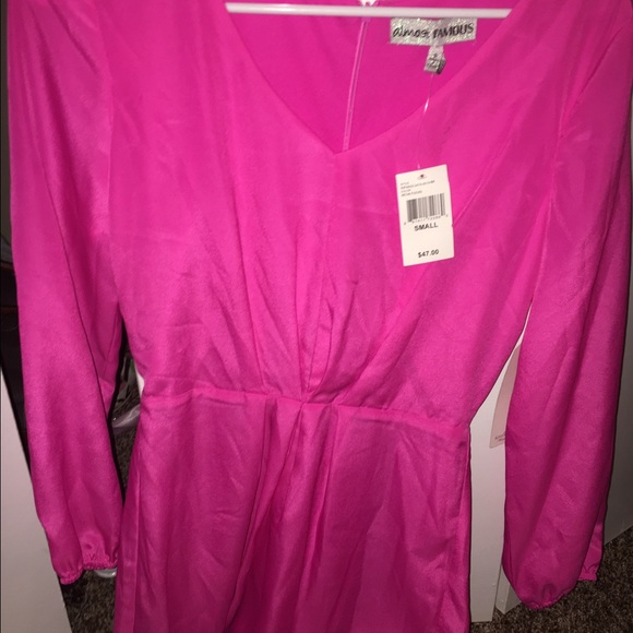 Neon pink long sleeved romper