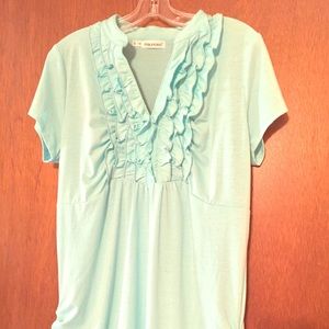 Baby blue tuxedo inspired top