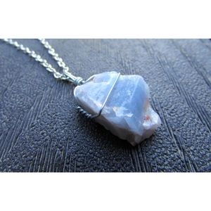 Blue calcite earring set with necklace