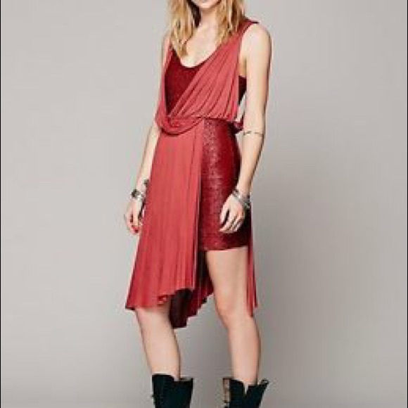Free People NWT Eleanore Tuscan Red Wrap Dress - Picture 1 of 4