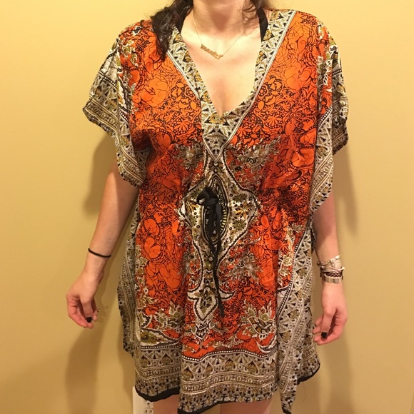 Orange printed Coverup