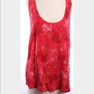 Joie red print silk tank