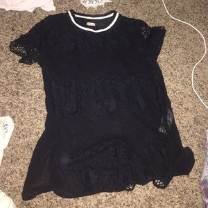 Black lace shirt hollister