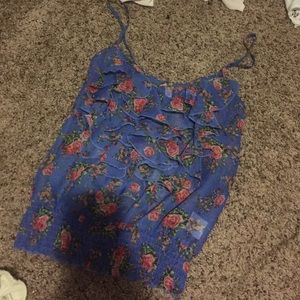 Floral blue crop top.